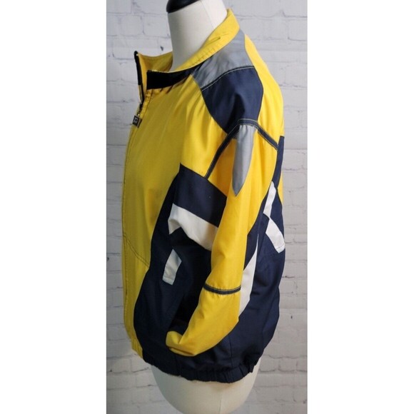 Vintage 90s Tail Windbreaker Jacket Coat Sz S Yellow Navy White Classic Lined - Picture 2 of 9